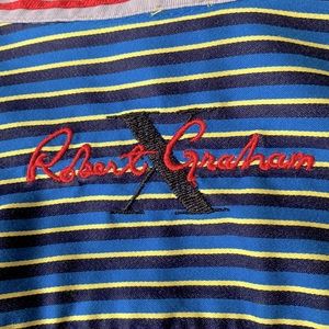 Robert Graham custom design stripe shirt. Size M-L.